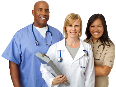 3 health care professionals.