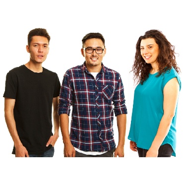 3 people standing together.