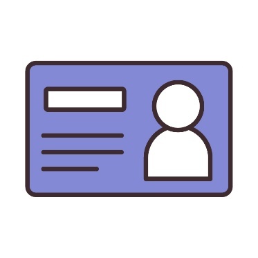 A name card with a profile icon.
