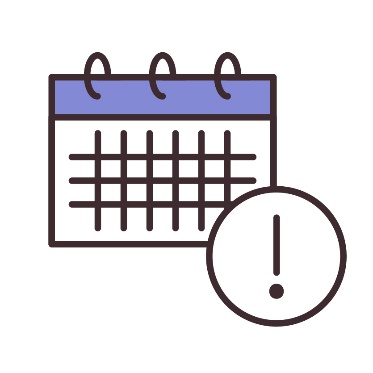 A calendar and an important icon beside it.