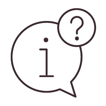 An information icon and a question mark icon above it.