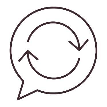 A comment bubble containing a change icon.