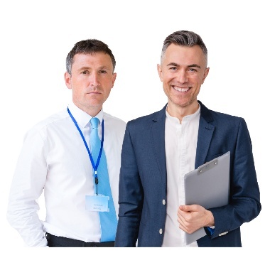 A service worker and their manager.